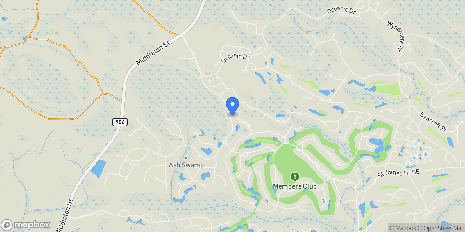 Map showing 2824 Pine Forest Drive, Southport, North Carolina, United States.