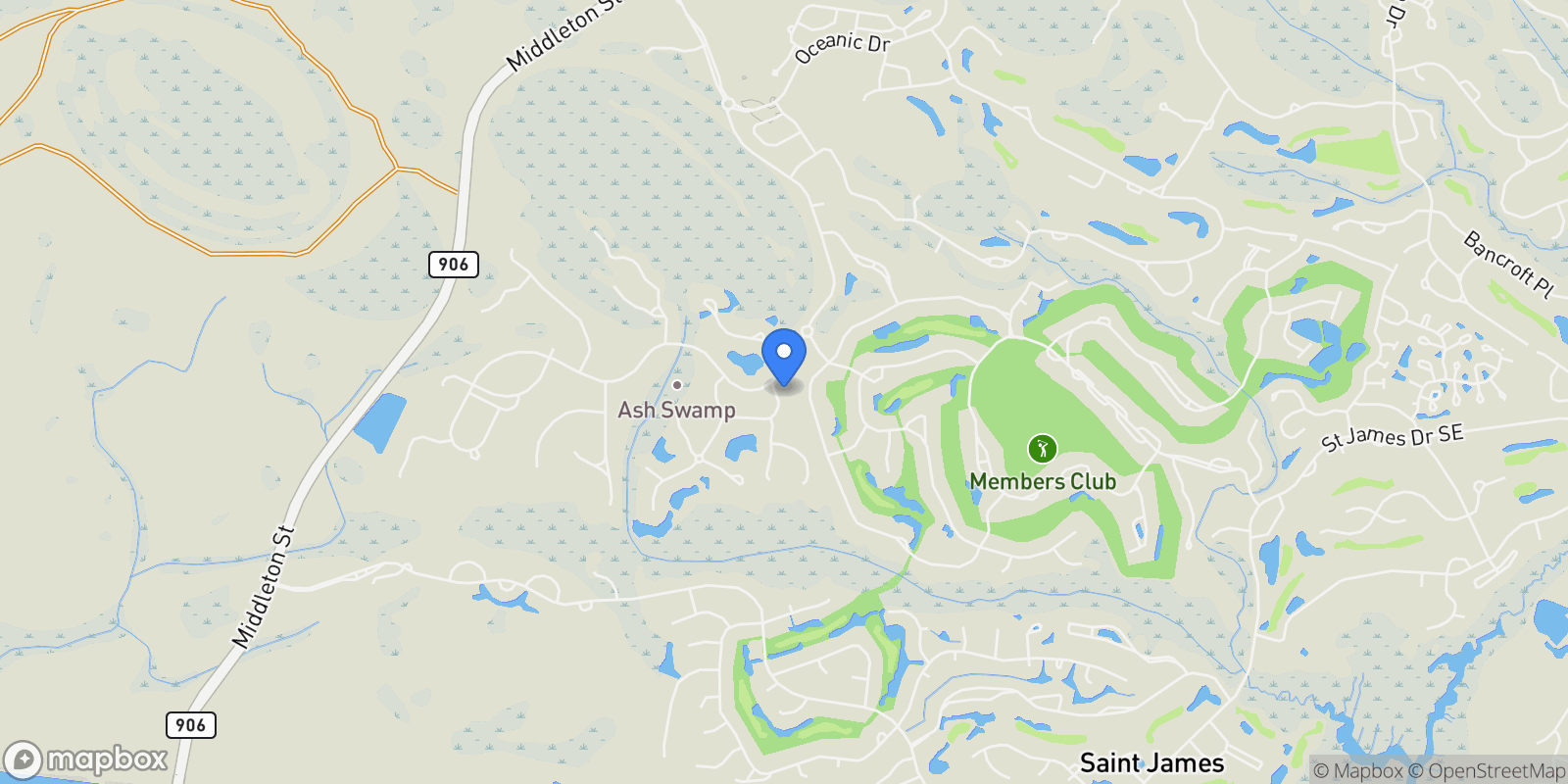 Map showing 2702 Shady Pine Circle, Southport, North Carolina, United States.