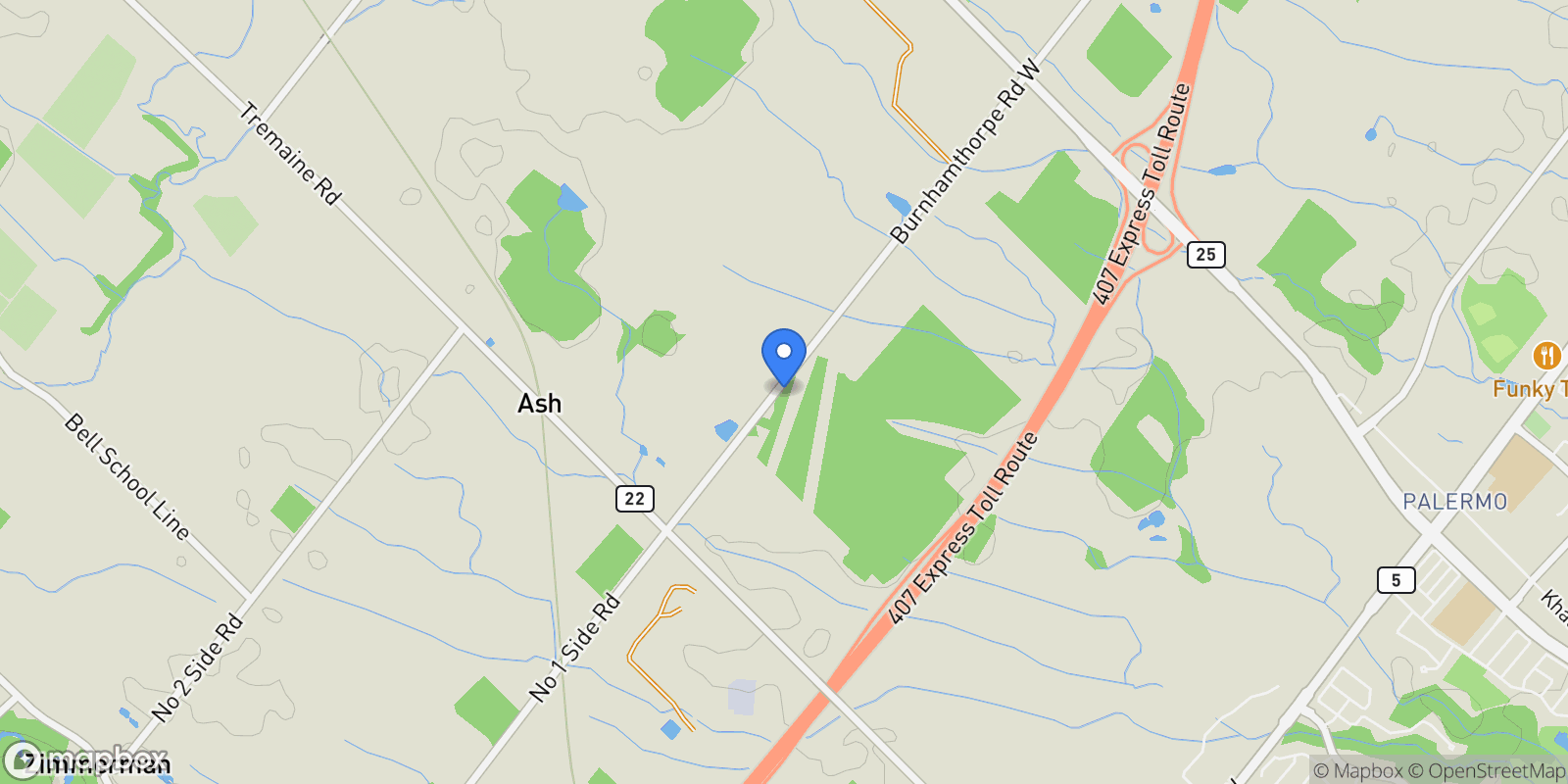 Map showing 3364 Burnhamthorpe Road W, Oakville, ON L6M 4H2, Oakville, Ontario, Canada.