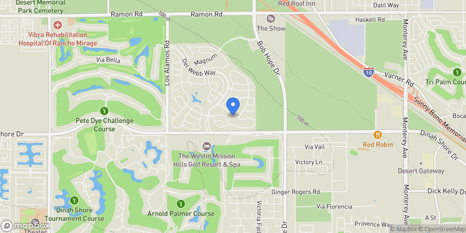 Map showing 120 Cabernet, Rancho Mirage, CA 92270, Rancho Mirage, California, United States.