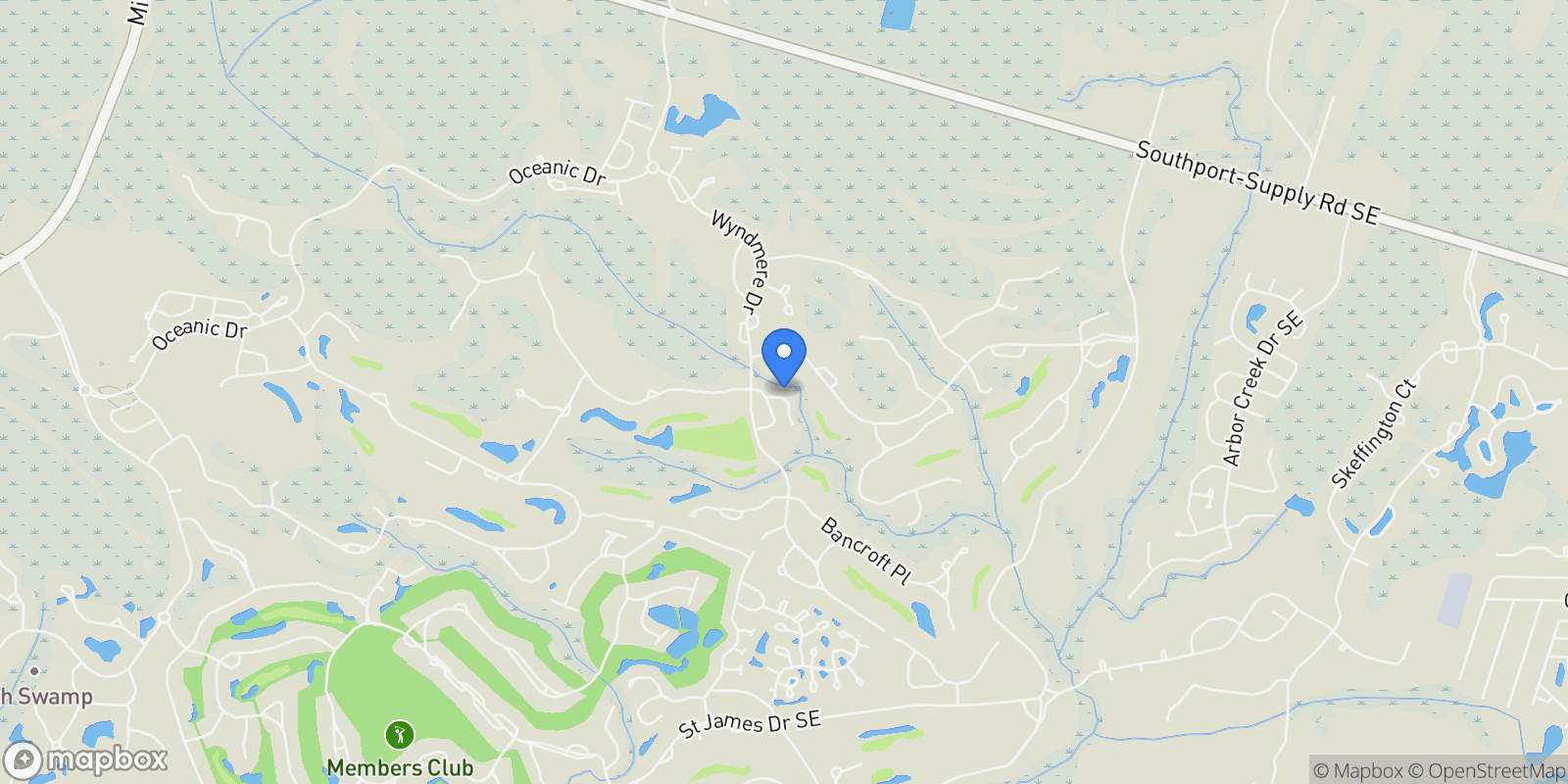 Map showing 3828 Reserve Club Drive, Southport, North Carolina, United States.