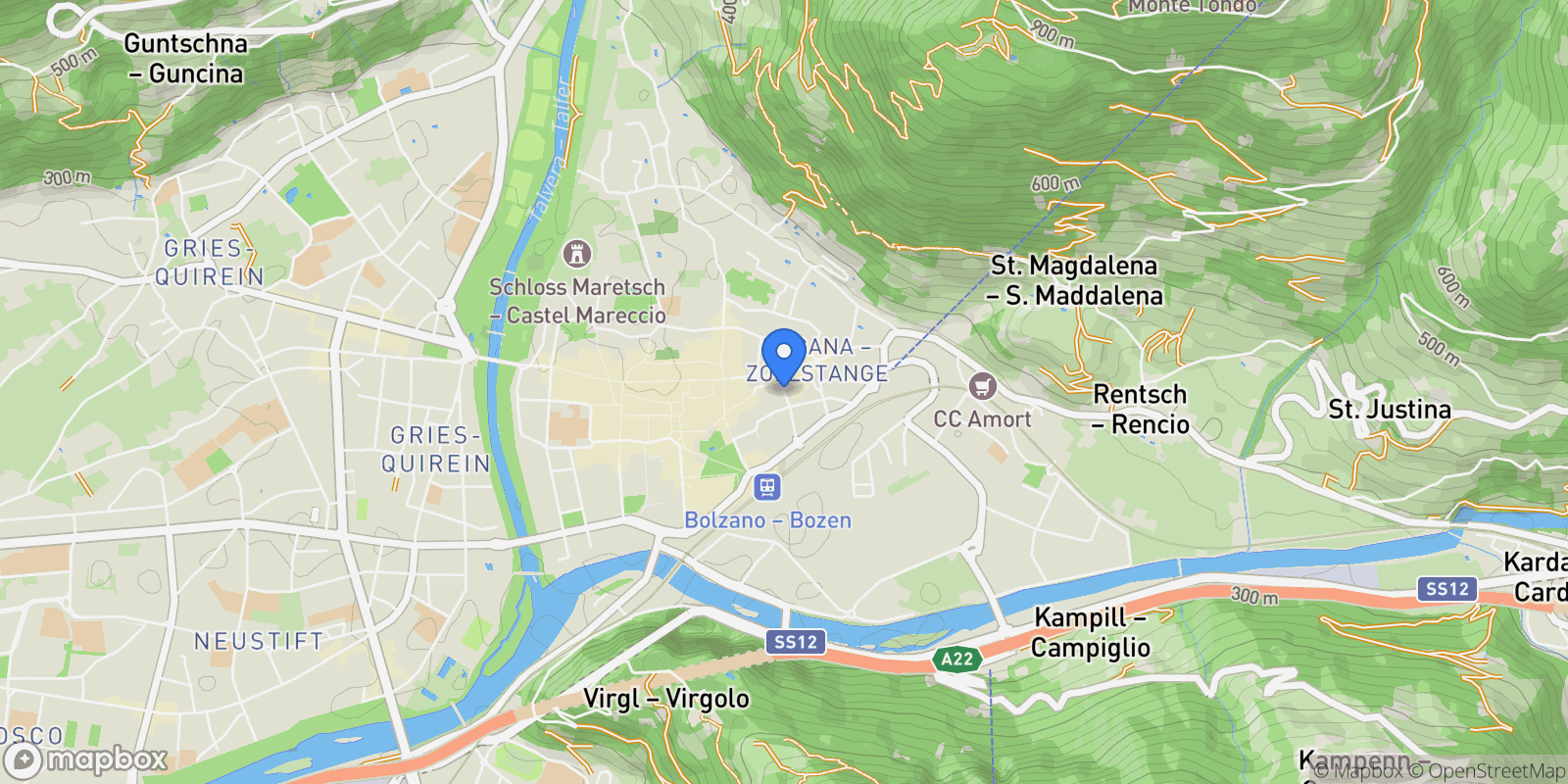 Map showing 39100 Bolzano, Autonomous Province of Bolzano – South Tyrol, Italy, Bolzano, Trentino-South Tyrol, Italy.