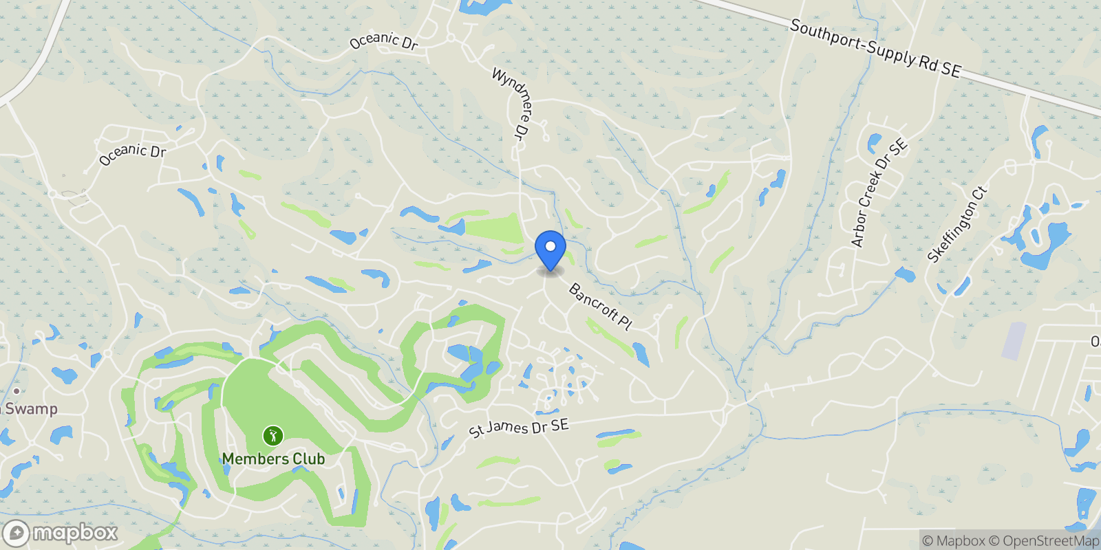 Map showing 4111 Wyndmere Drive, Southport, North Carolina, United States.