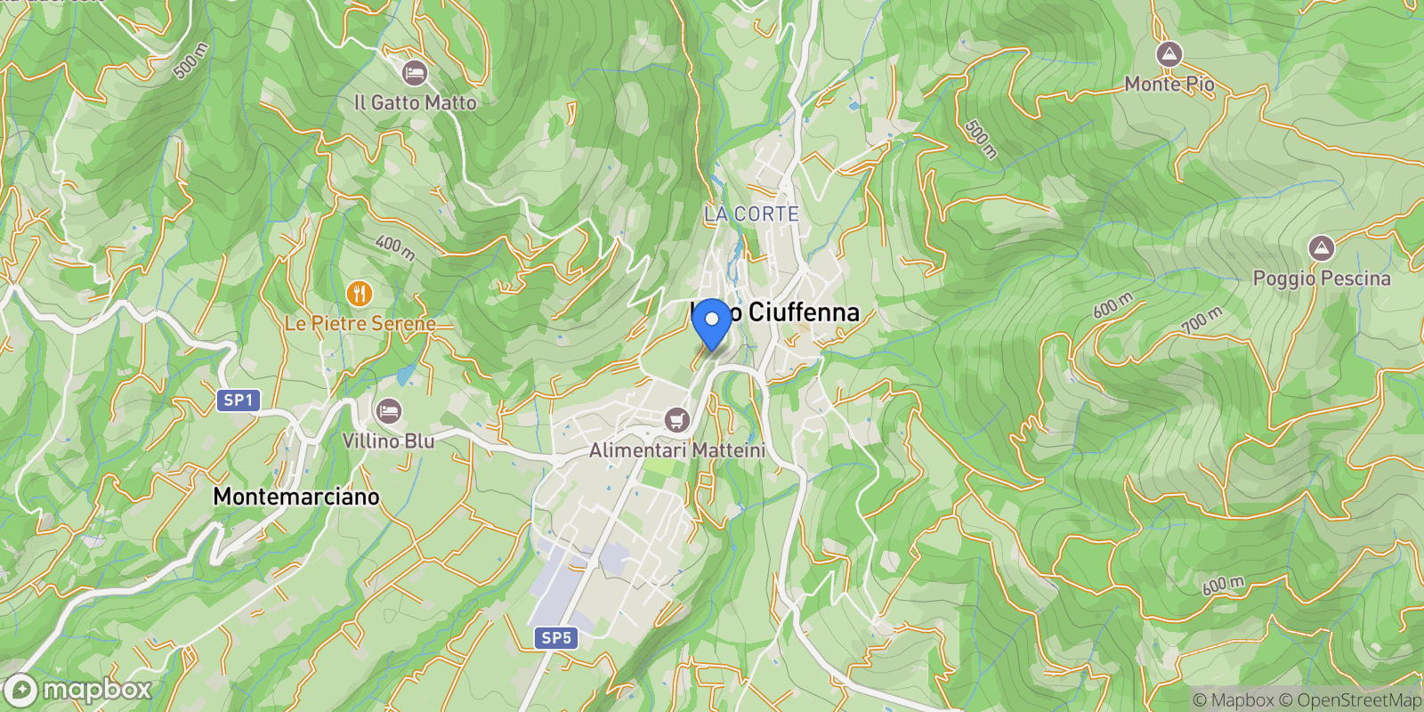 Map showing via dei gasperi, 7, Loro Ciuffenna, Tuscany, Italy.