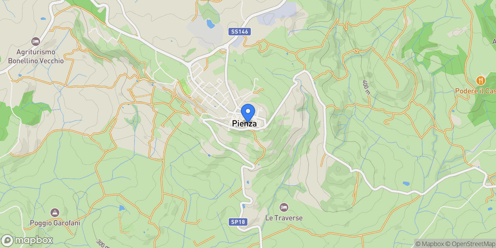 Map showing Corso Il Rossellino, 32, Pienza, Tuscany, Italy.