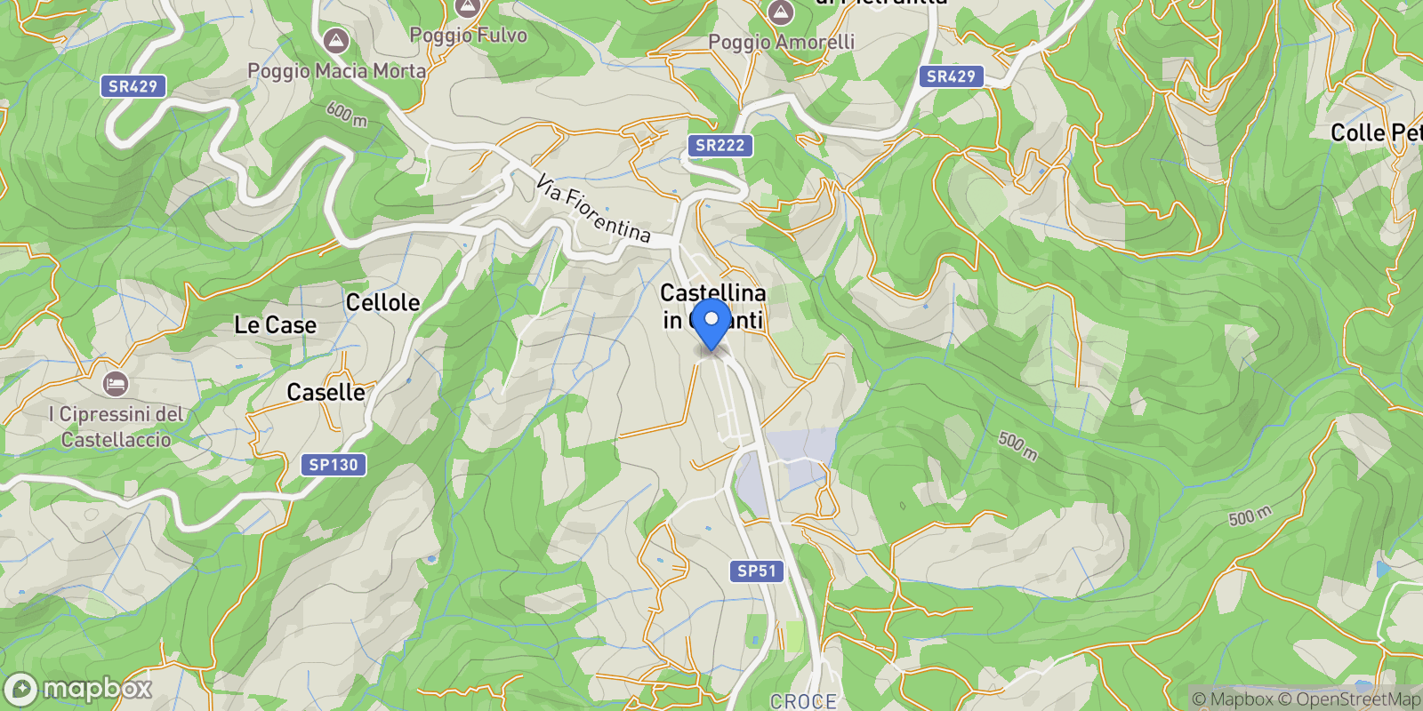 Map showing aldo moro, 200, Castellina in Chianti, Tuscany, Italy.