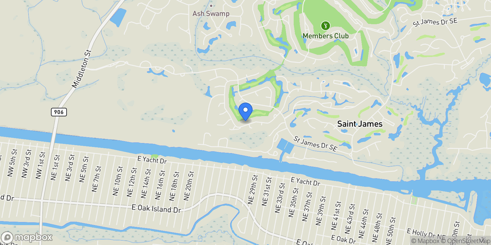 Map showing 2760 Harbormaster Drive SE, Southport, North Carolina, United States.