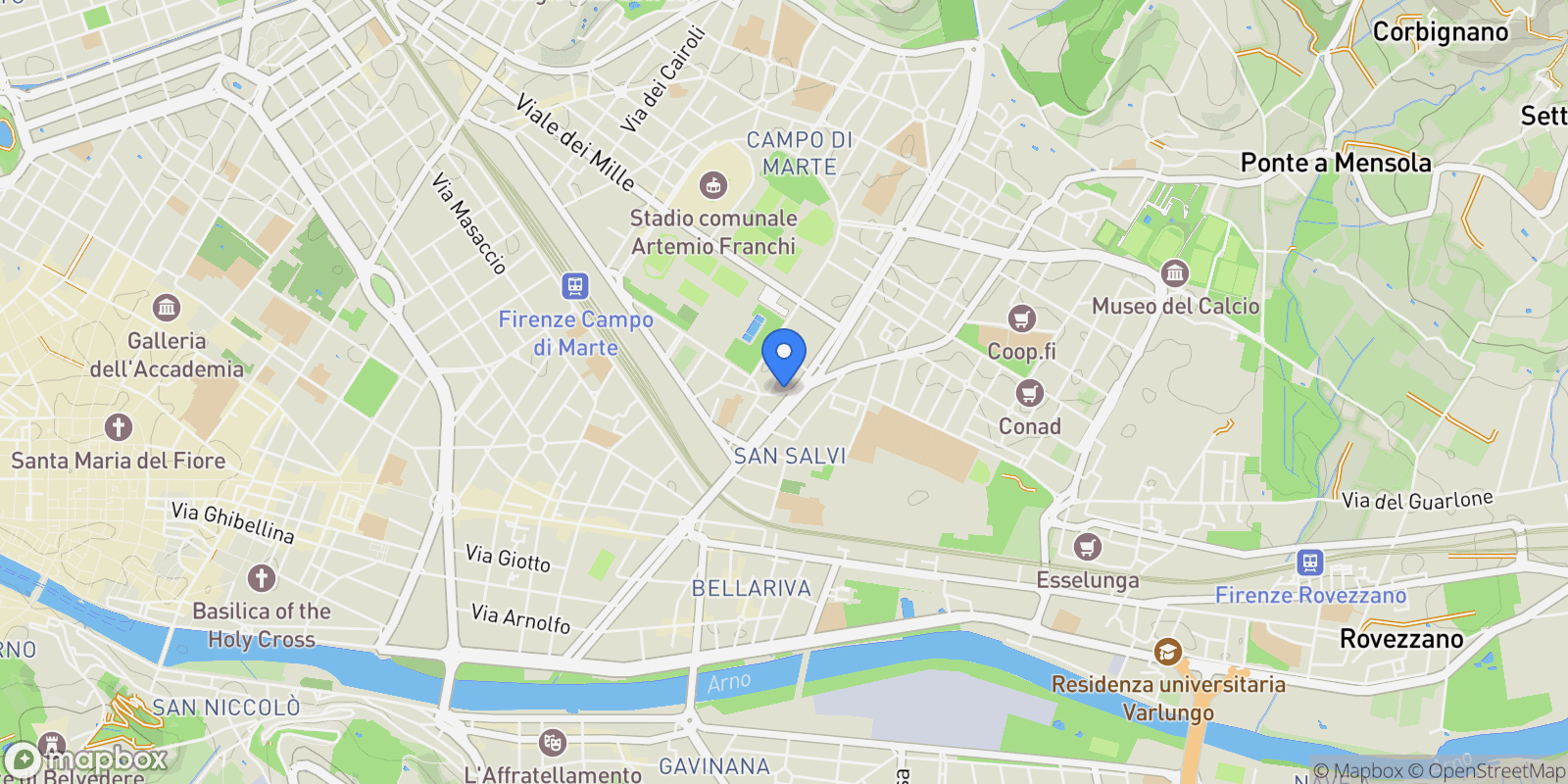 Map showing Via calvi, 35, Florence, Tuscany, Italy.
