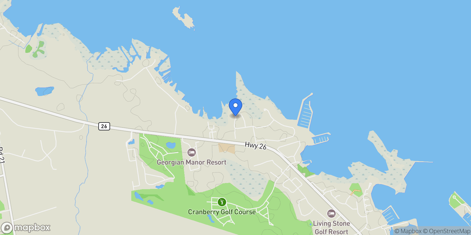 Map showing 849-851 Suncrest Circle, Collingwood, Ontario, Canada.