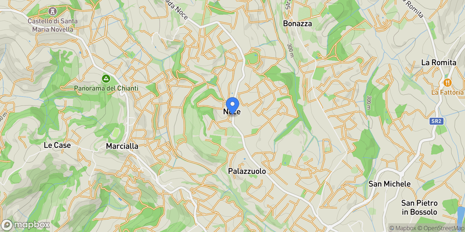 Map showing noce, Noce, Tuscany, Italy.