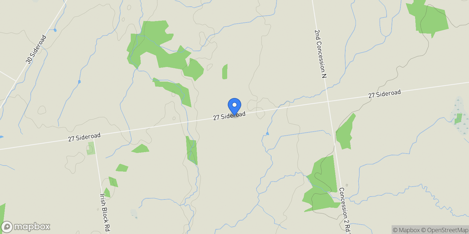 Map showing 324310 SIDEROAD 27 Road, Meaford, Ontario, Canada.