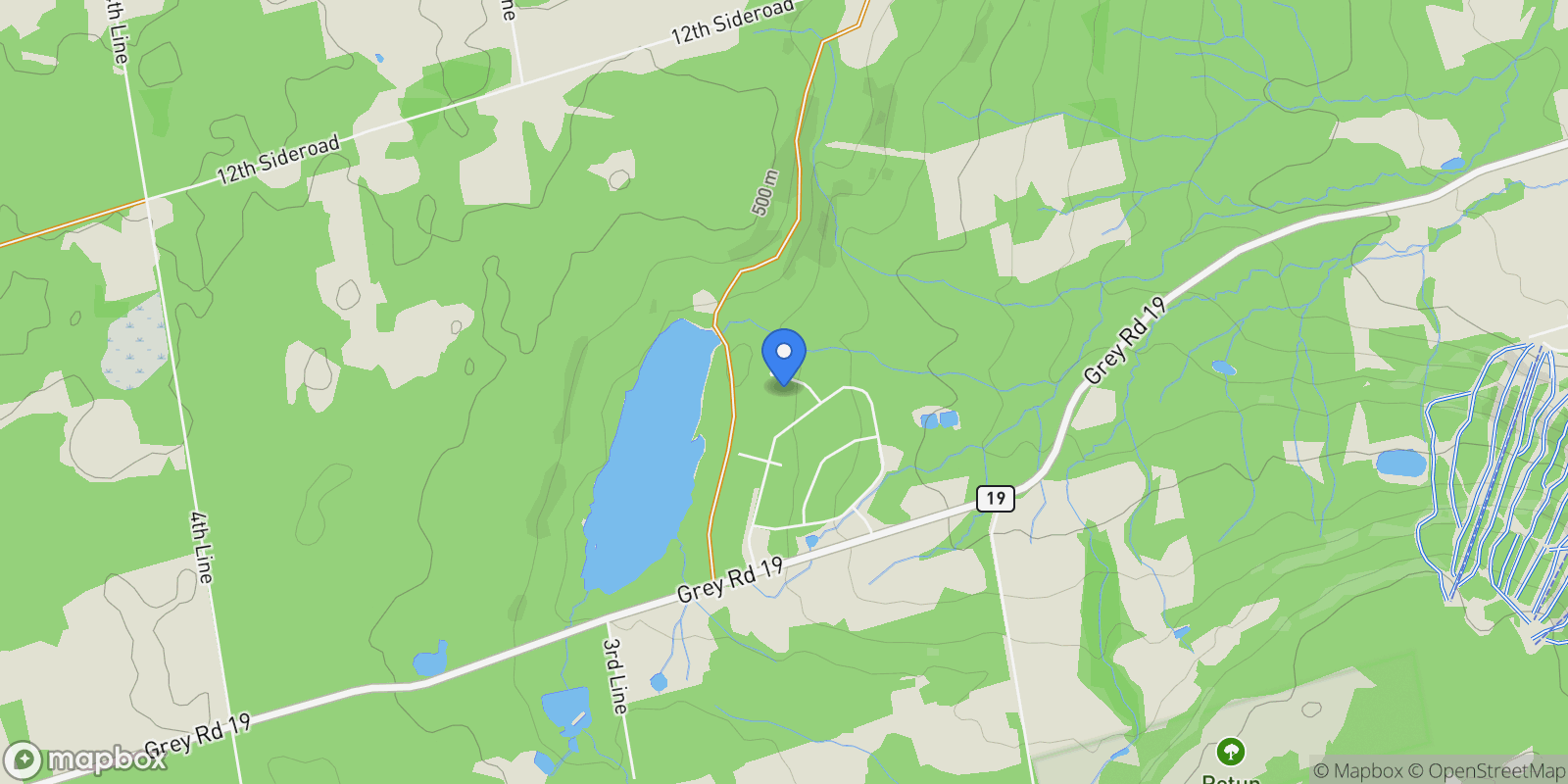 Map showing 116 Castleview Road, Collingwood, Ontario, Canada.