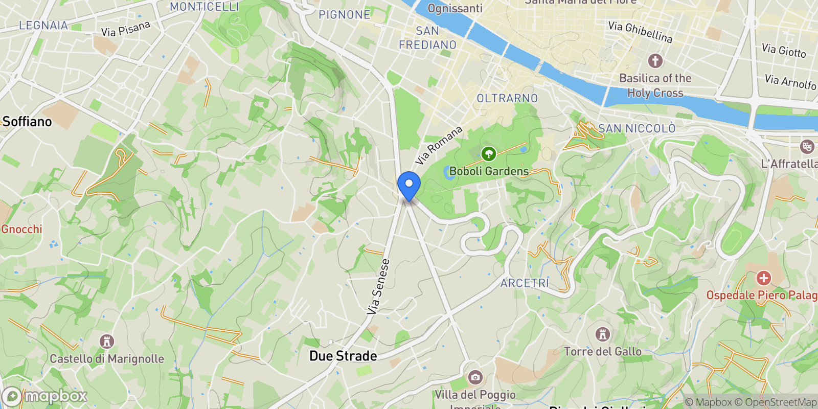 Map showing Poggio Imperiale, Florence, Tuscany, Italy.