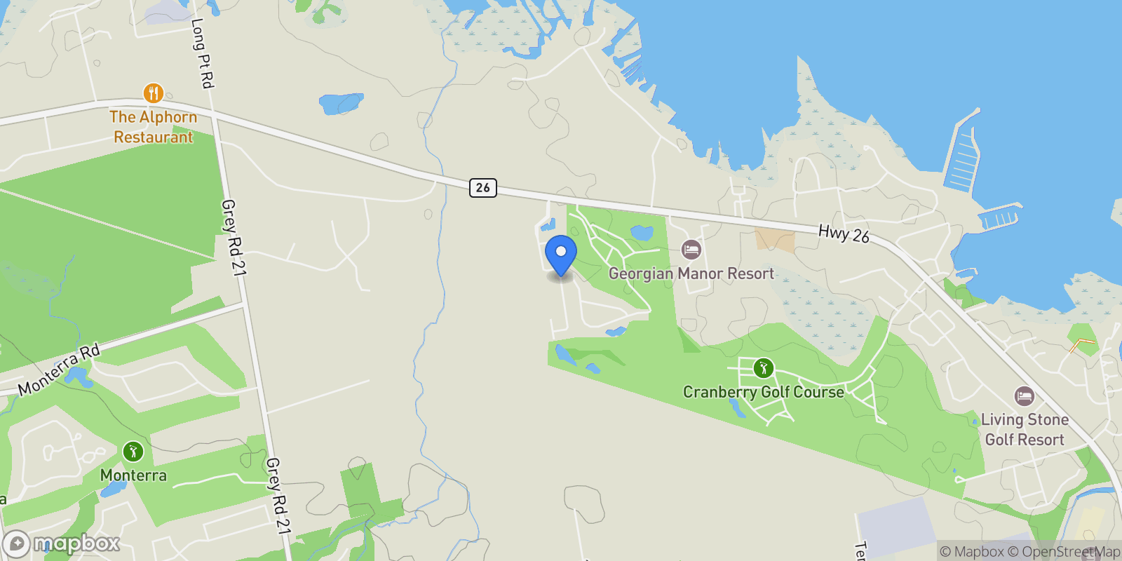 Map showing 122 Conservation Way, Collingwood, Ontario, Canada.