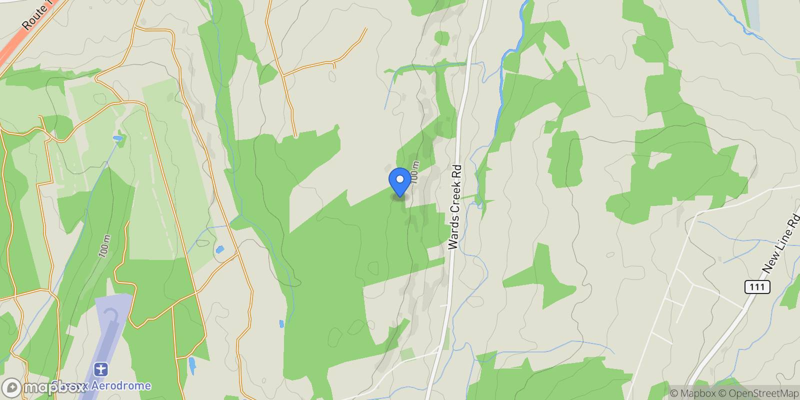 Map showing 536 Wards Creek Road, Wards Creek, New Brunswick, Canada.