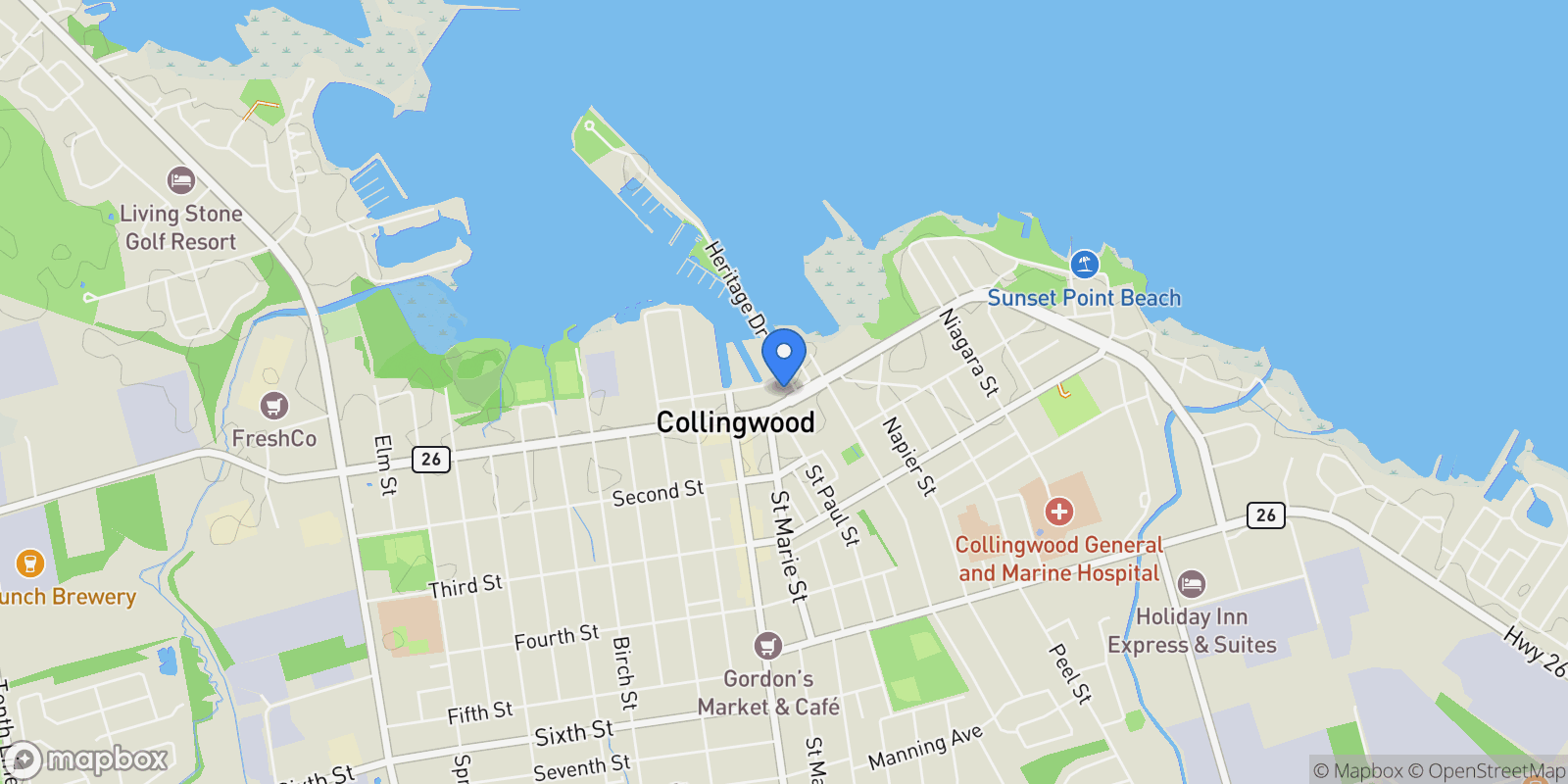Map showing 524 - 31 Huron Street, Collingwood, Ontario, Canada.