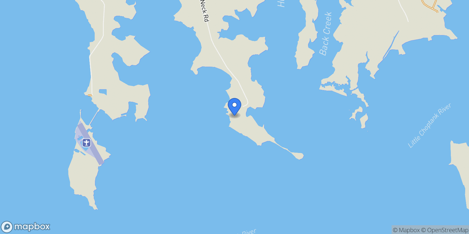 Map showing 5304 Cassons Neck Road, Cambridge, MD 21613, Cambridge, Maryland, United States.