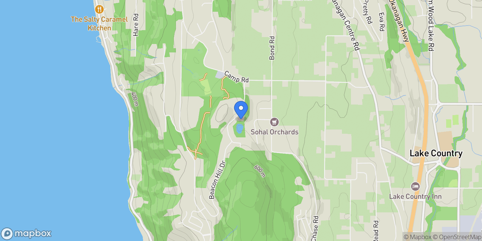 Map showing 10385 Long Road, Lake Country, British Columbia, Canada.