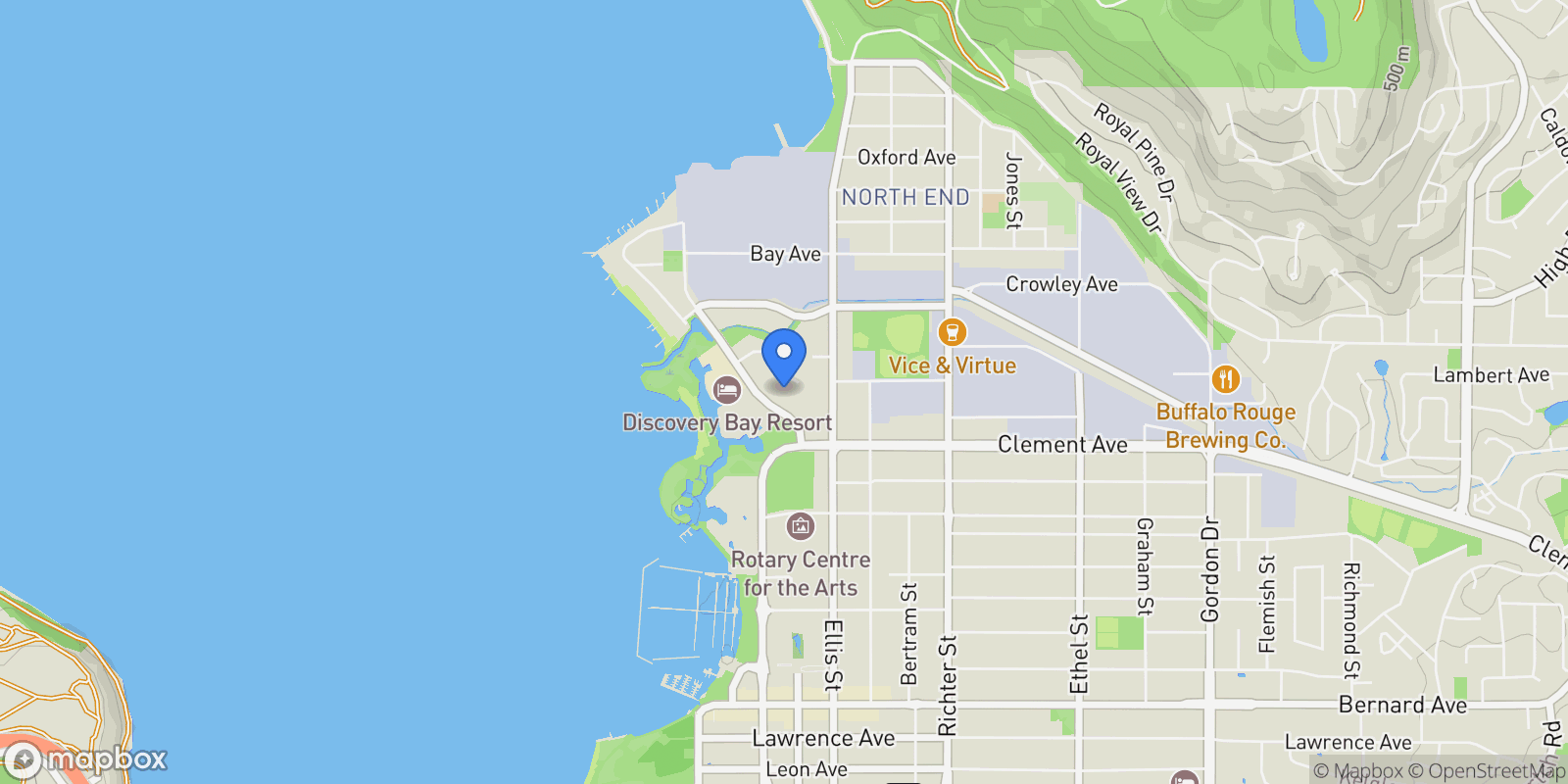 Map showing 1701 - 1151 Sunset Drive, Kelowna, British Columbia, Canada.