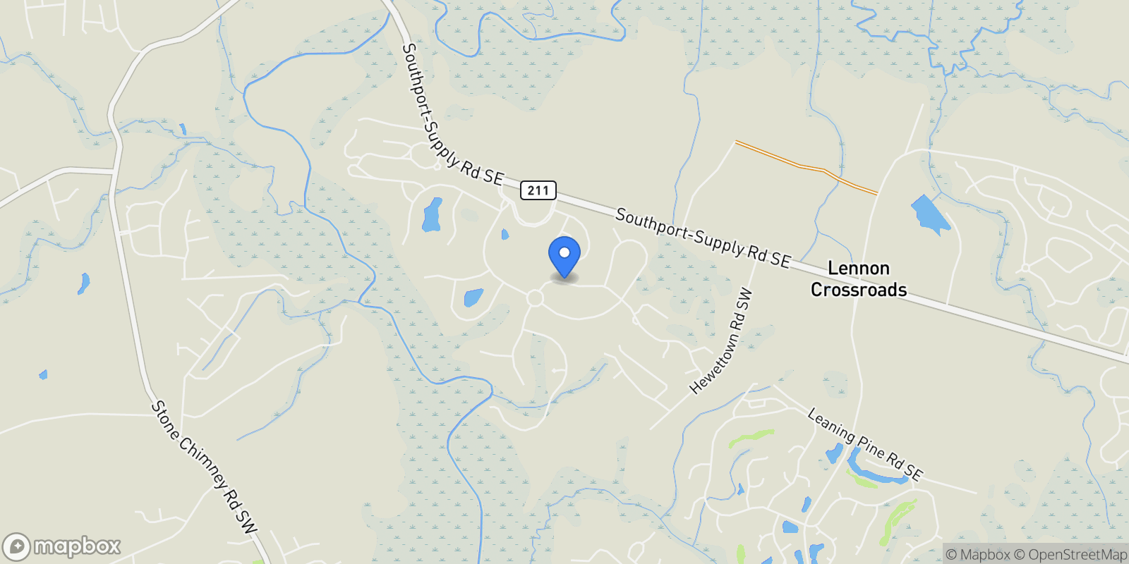 Map showing 579 Stanwood Drive SE, Bolivia, North Carolina, United States.