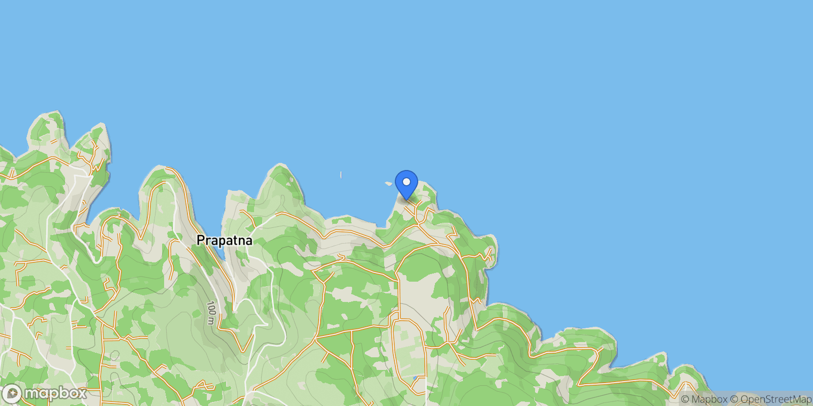 Map showing Vela Luka, Dubrovnik-Neretva, Vela Luka, Dubrovnik-Neretva County, Croatia.