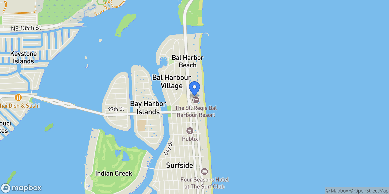 Map showing 9705 Collins Ave #2304N, Bal Harbour, FL 33154, Bal Harbour, Florida, United States.