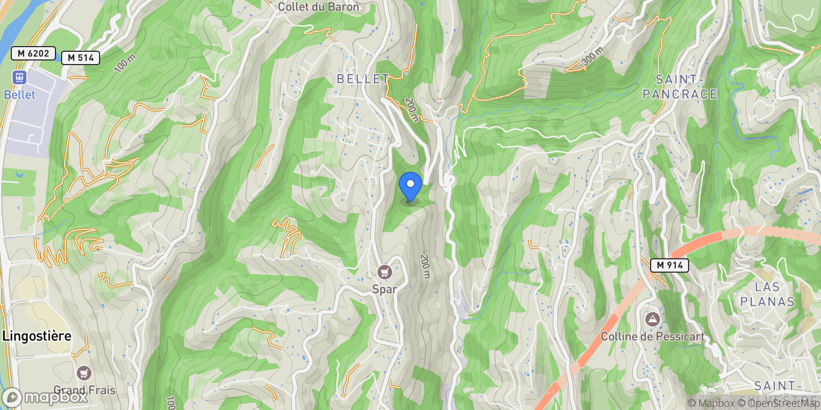 Map showing Nice, Provence-Alpes-Côte d'Azur, France.