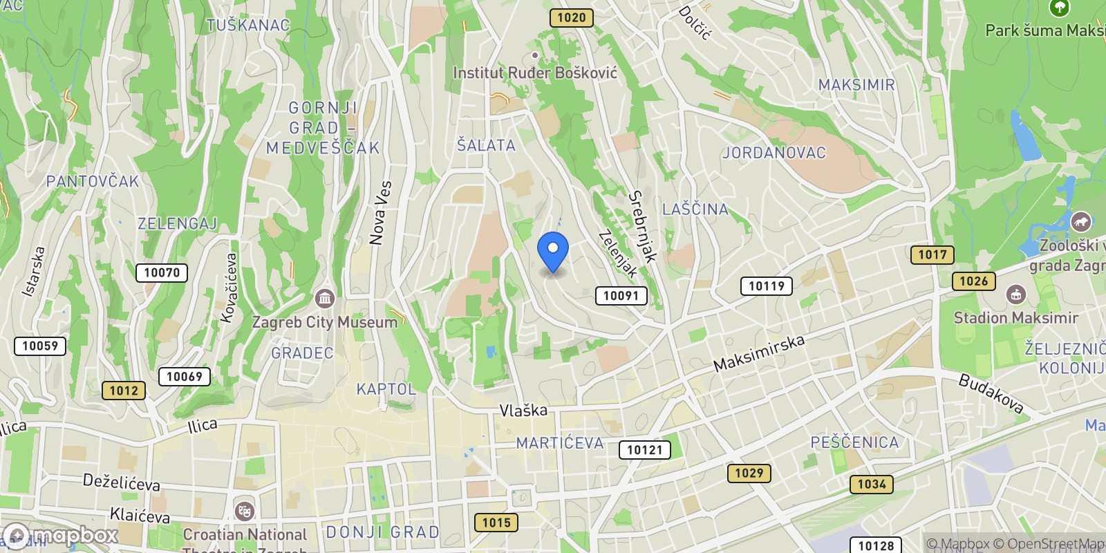 Map showing Šalata, Zagreb, Mjesni odbor Vocarska, Zagreb, City of Zagreb.
