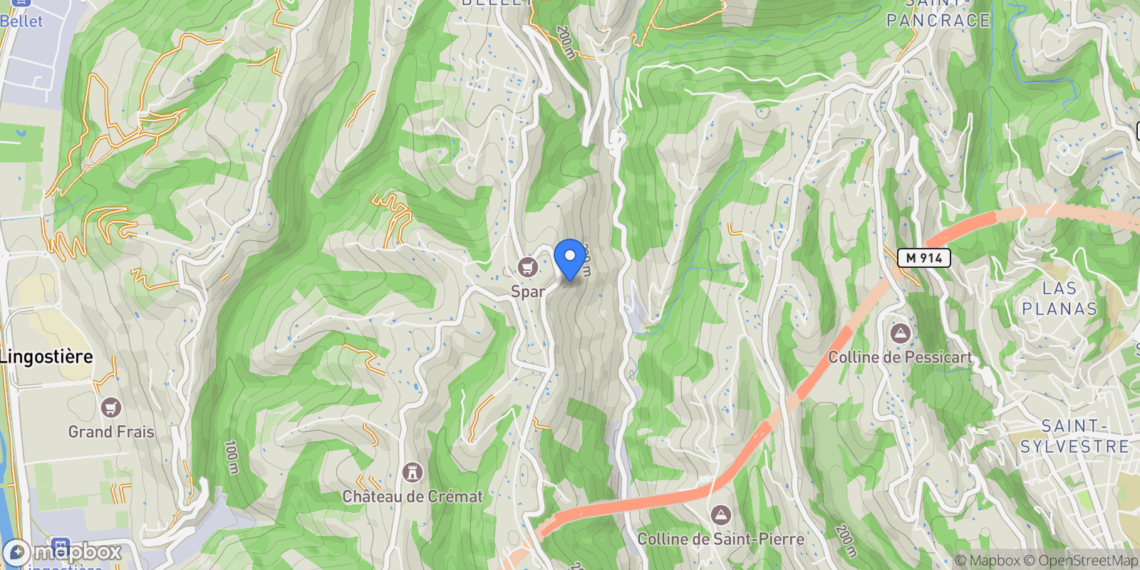 Map showing Nice, Provence-Alpes-Côte d'Azur, France.