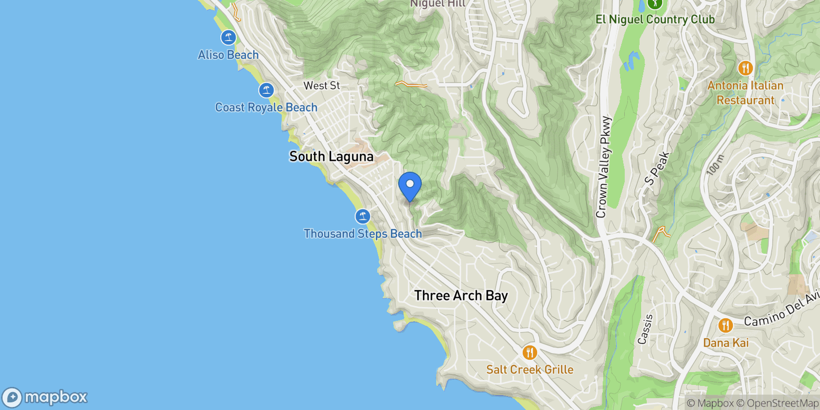 Map showing 31 N Vista De Catalina, Laguna Beach, California, United States.