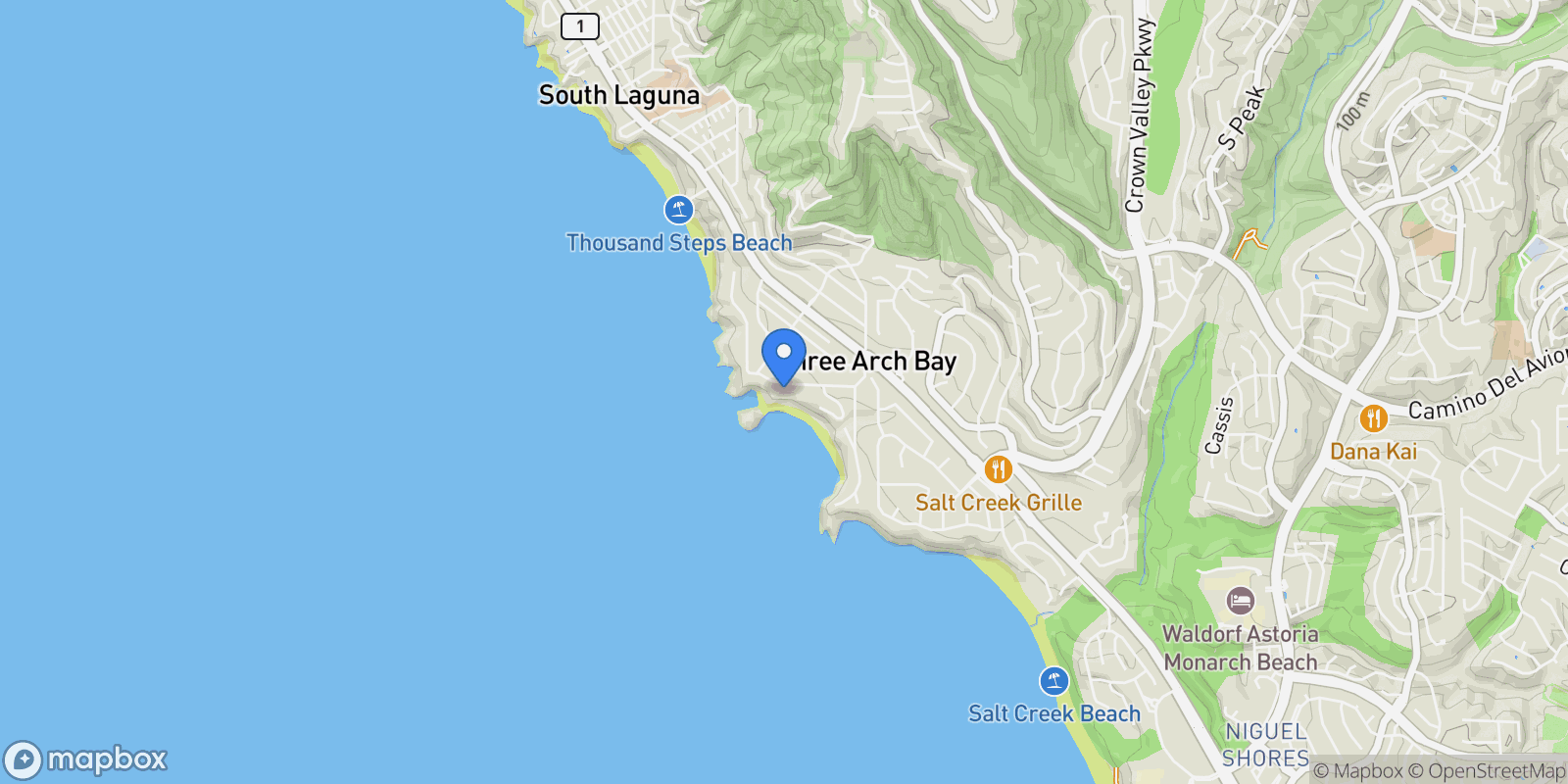 Map showing 26 S La Senda Drive, Laguna Beach, California, United States.
