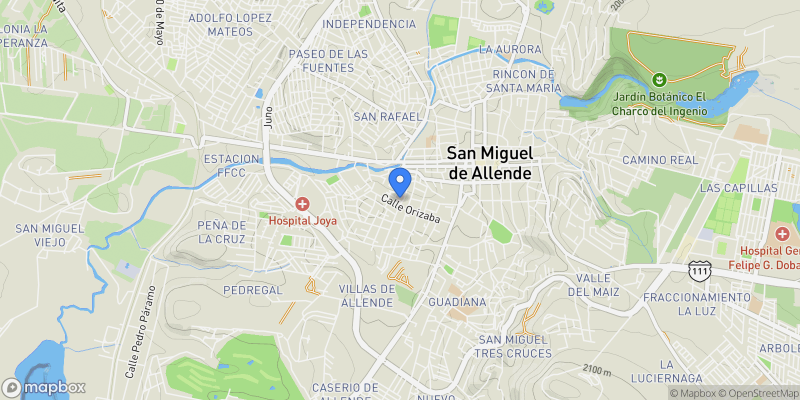 Map showing Privada San Rafael 3 San Antonio, San Miguel de Allende, GUA 37750, San Miguel de Allende, Guanajuato, Mexico.