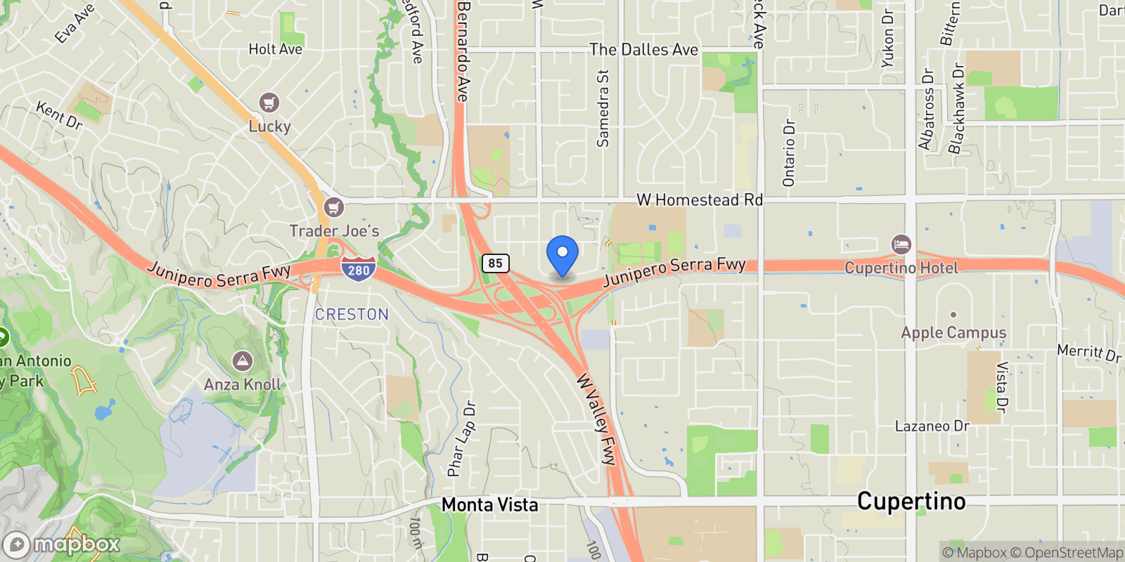 Map showing 974 Pocatello Ave, Sunnyvale, CA 94087, Sunnyvale, California, United States.