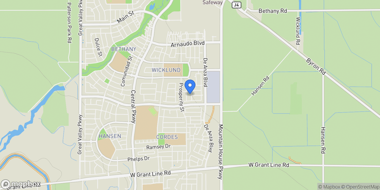 Map showing 799 Ellerbrook St, Mountain House, CA 95391, Mountain House, California, United States.