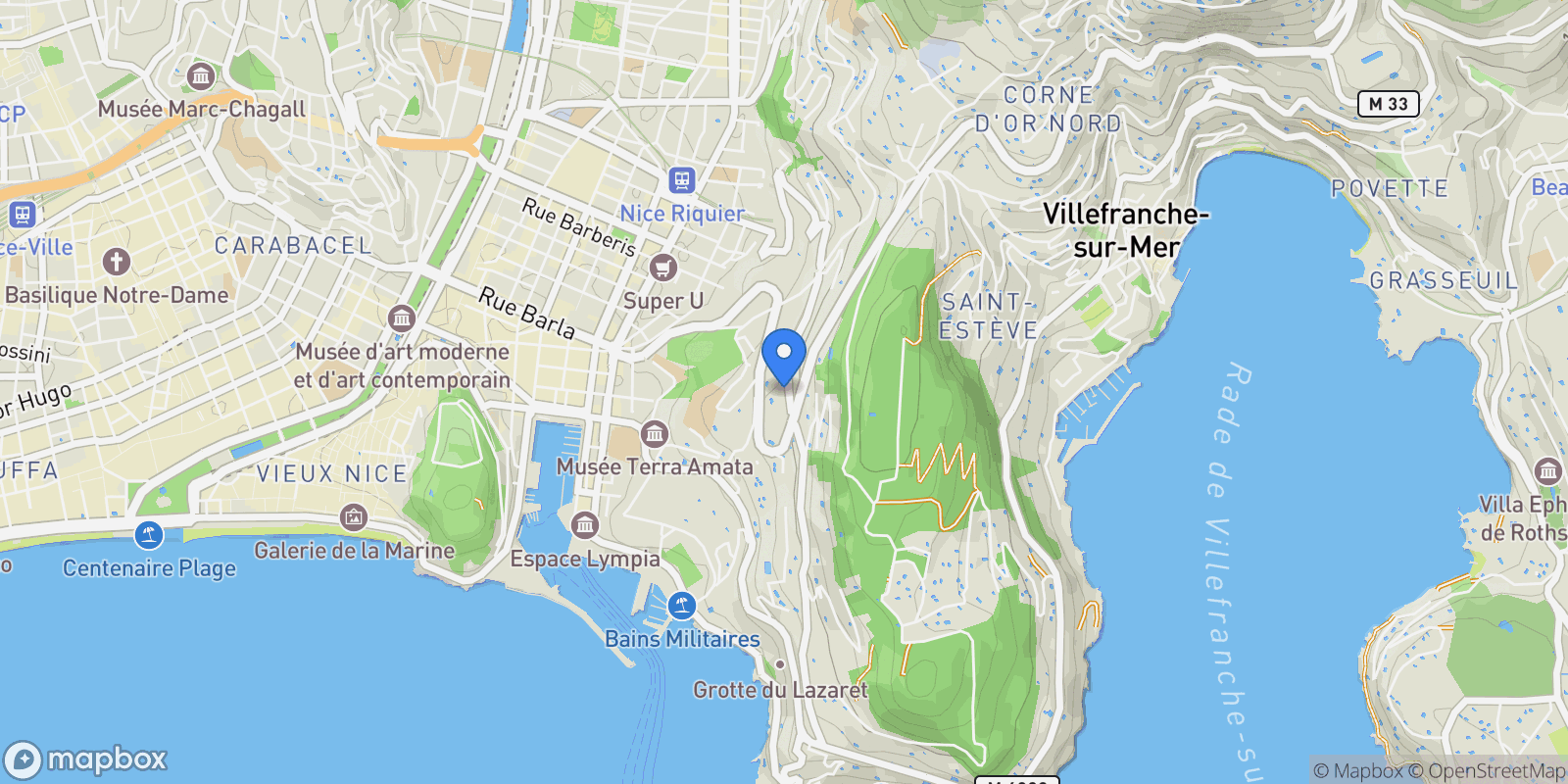 Map showing Nice, Provence-Alpes-Côte d'Azur, France.