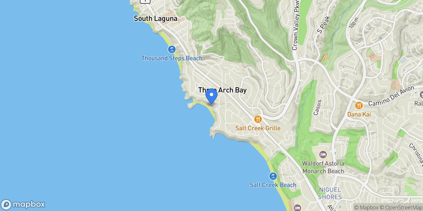 Map showing 25 Bay, Laguna Beach, California, United States.