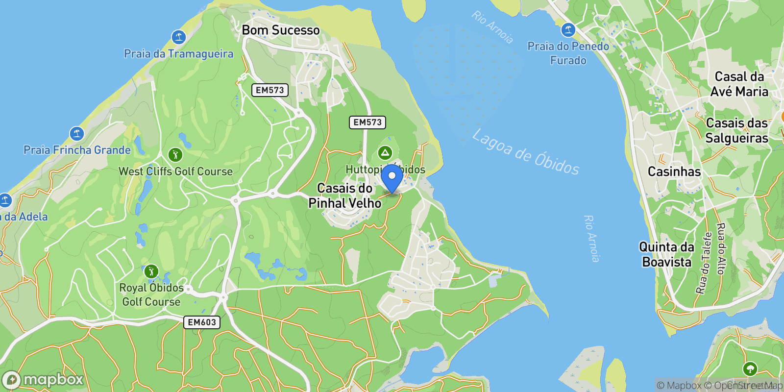 Map showing Vau, Leiria District, Portugal.