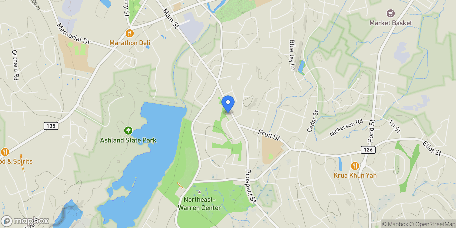 Map showing 49 Prospect Street , Ashland, MA 01721, Ashland, Massachusetts, United States.