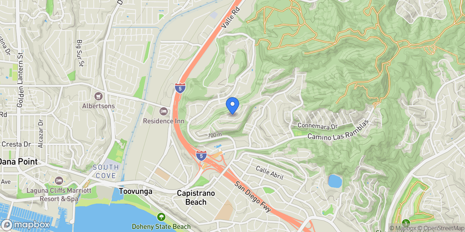 Map showing 26572 Paseo Callado, San Juan Capistrano, California, United States.