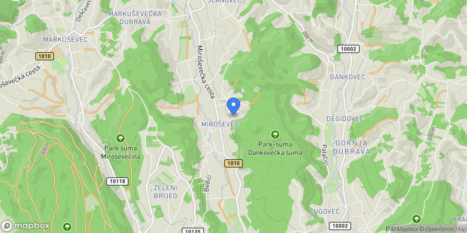Map showing Granešina, Zagreb, Mjesni odbor Mirosevec, Zagreb, City of Zagreb.