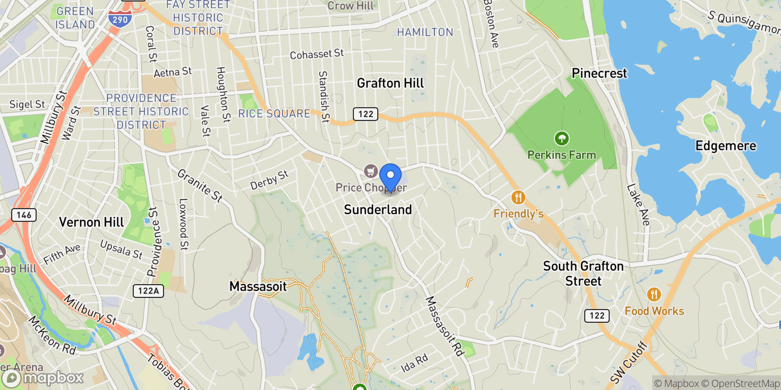 Map showing 11 Benson Street , Worcester, MA 01604, Worcester, Massachusetts, United States.
