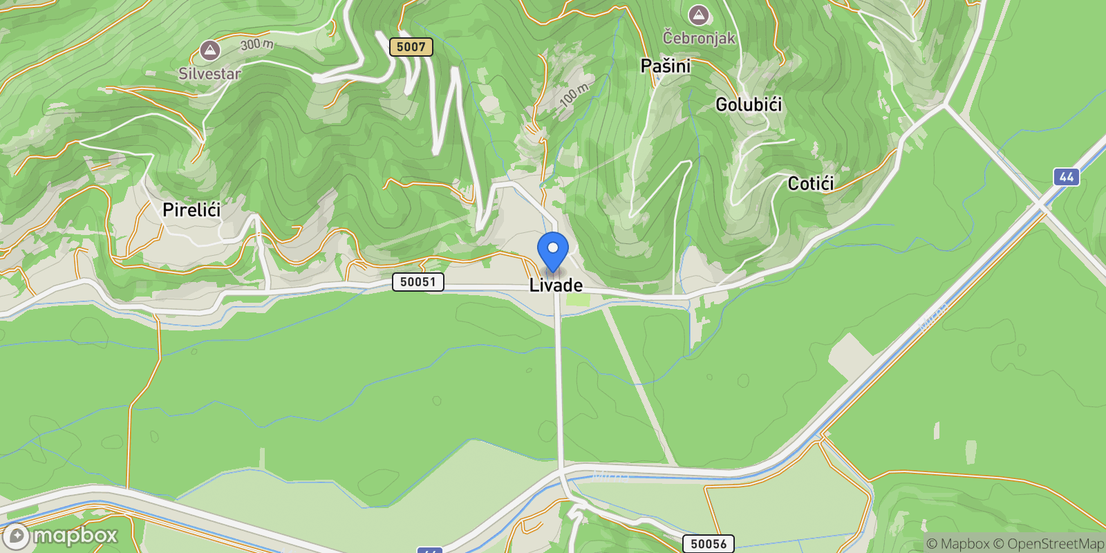 Map showing Livade, Istria County, Croatia.