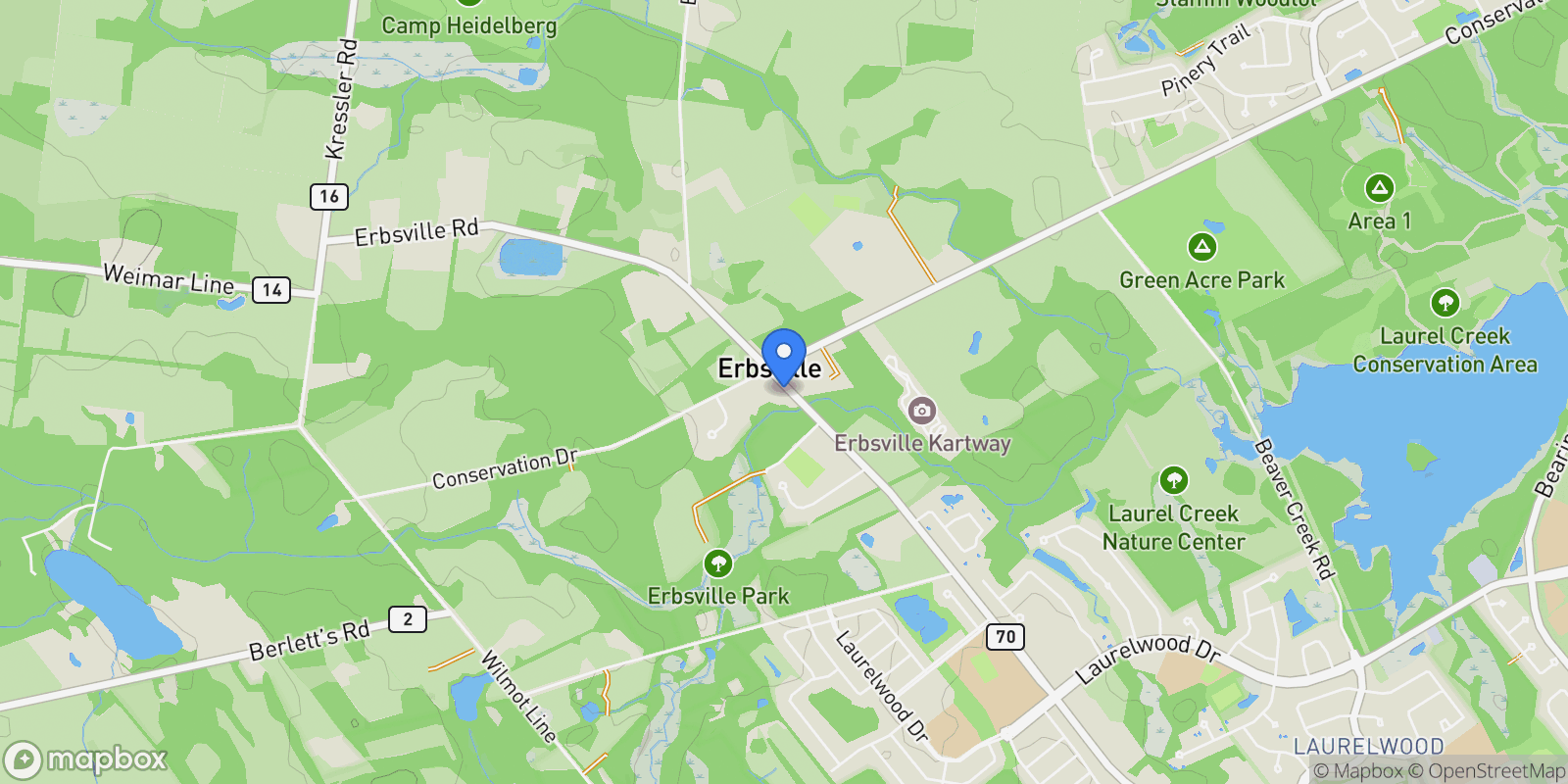 Map showing 739 Erbsville Road, Waterloo, ON N2J 3Z4, Waterloo, Ontario, Canada.