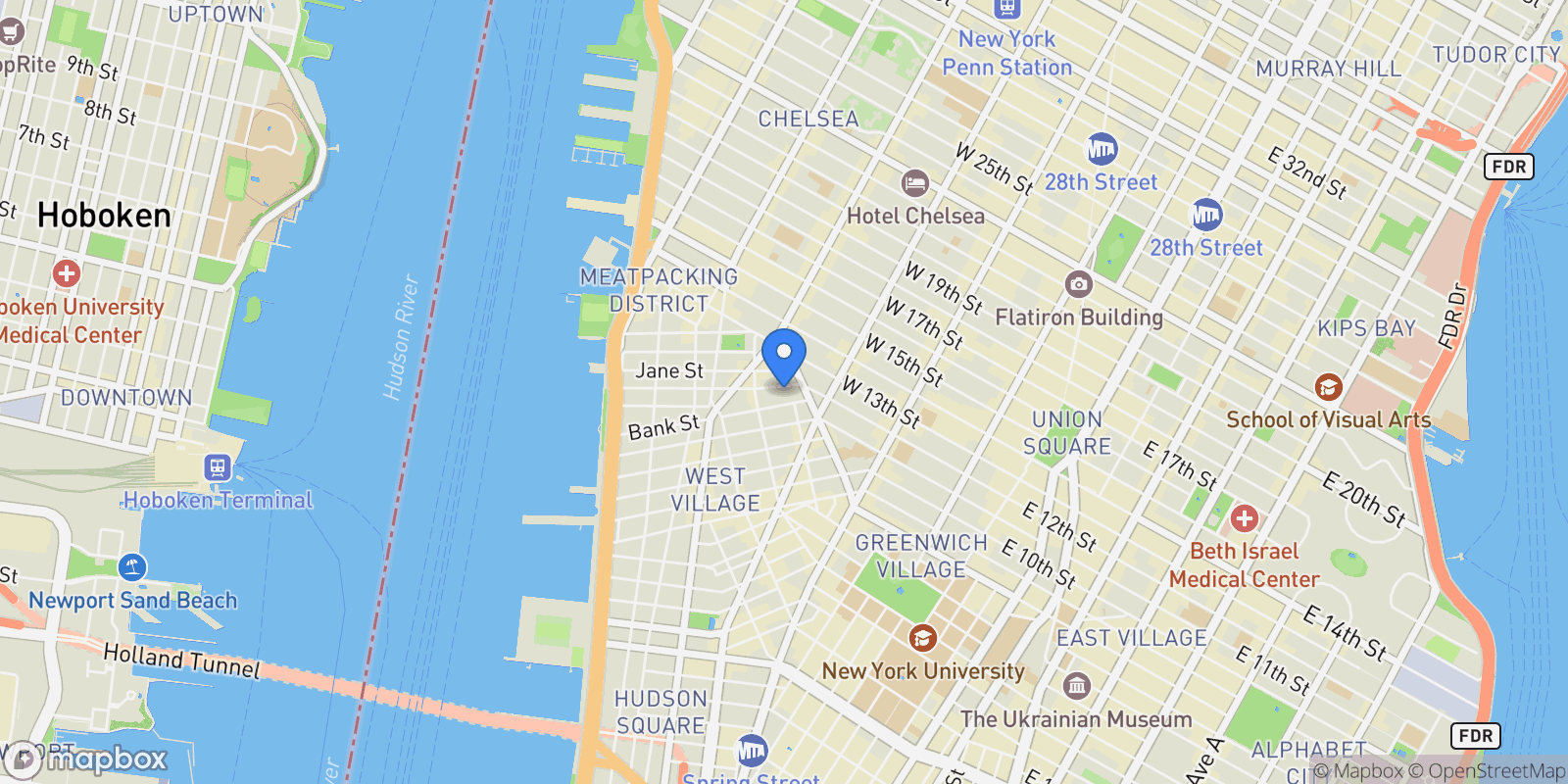 Map showing 248 West 12th Street, New York, New York, United States.