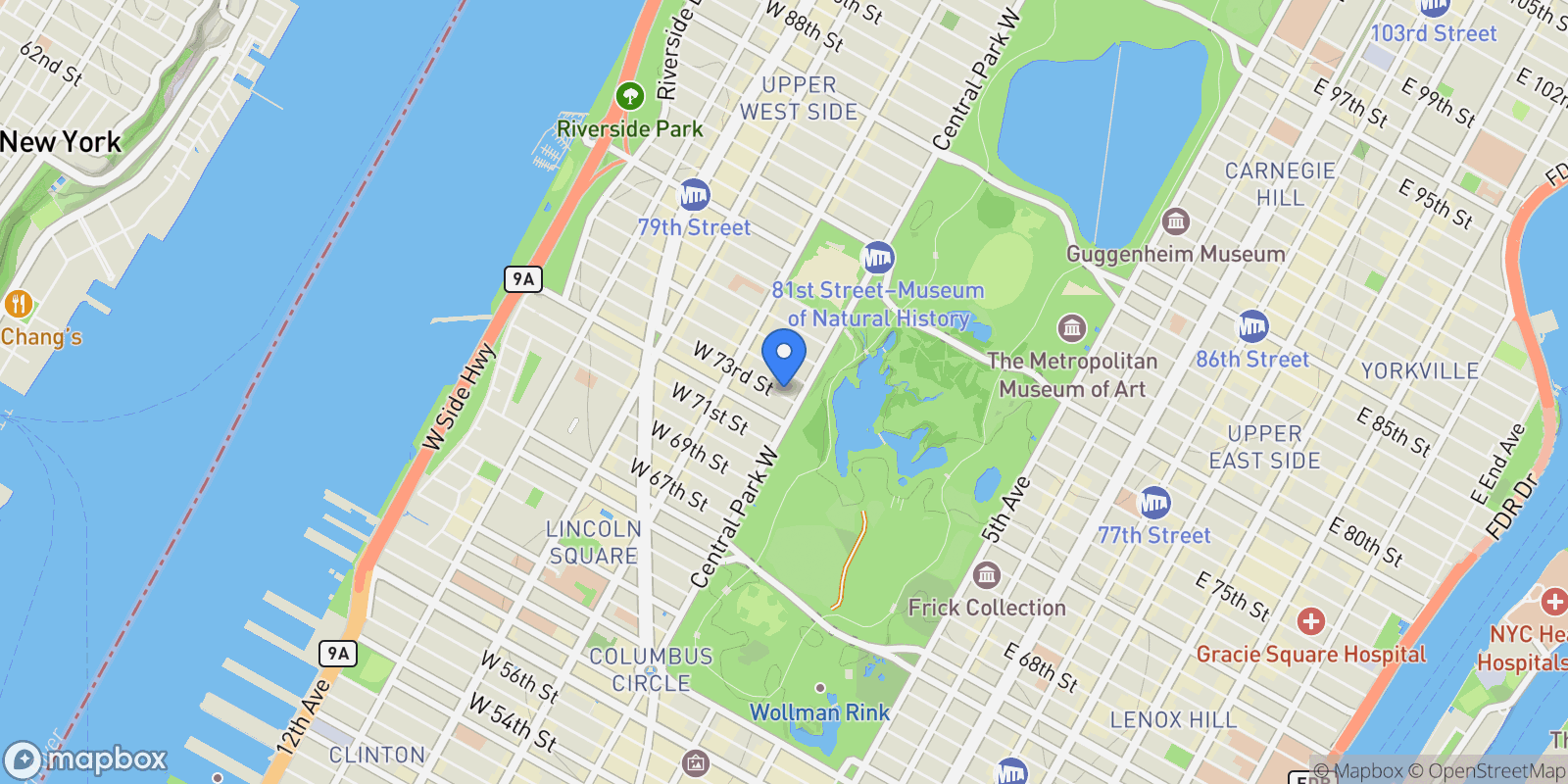 Map showing 23 West 73rd Street       #704, New York, New York, United States.