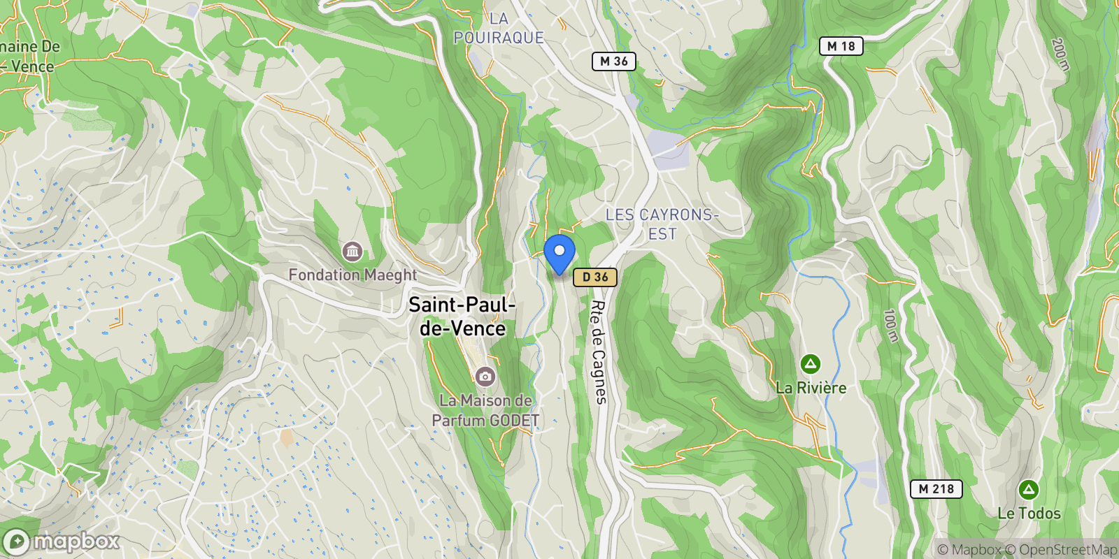 Map showing ST PAUL DE VENCE, U 06570, Saint Paul de Vence, Provence-Alpes-Côte d'Azur, France.