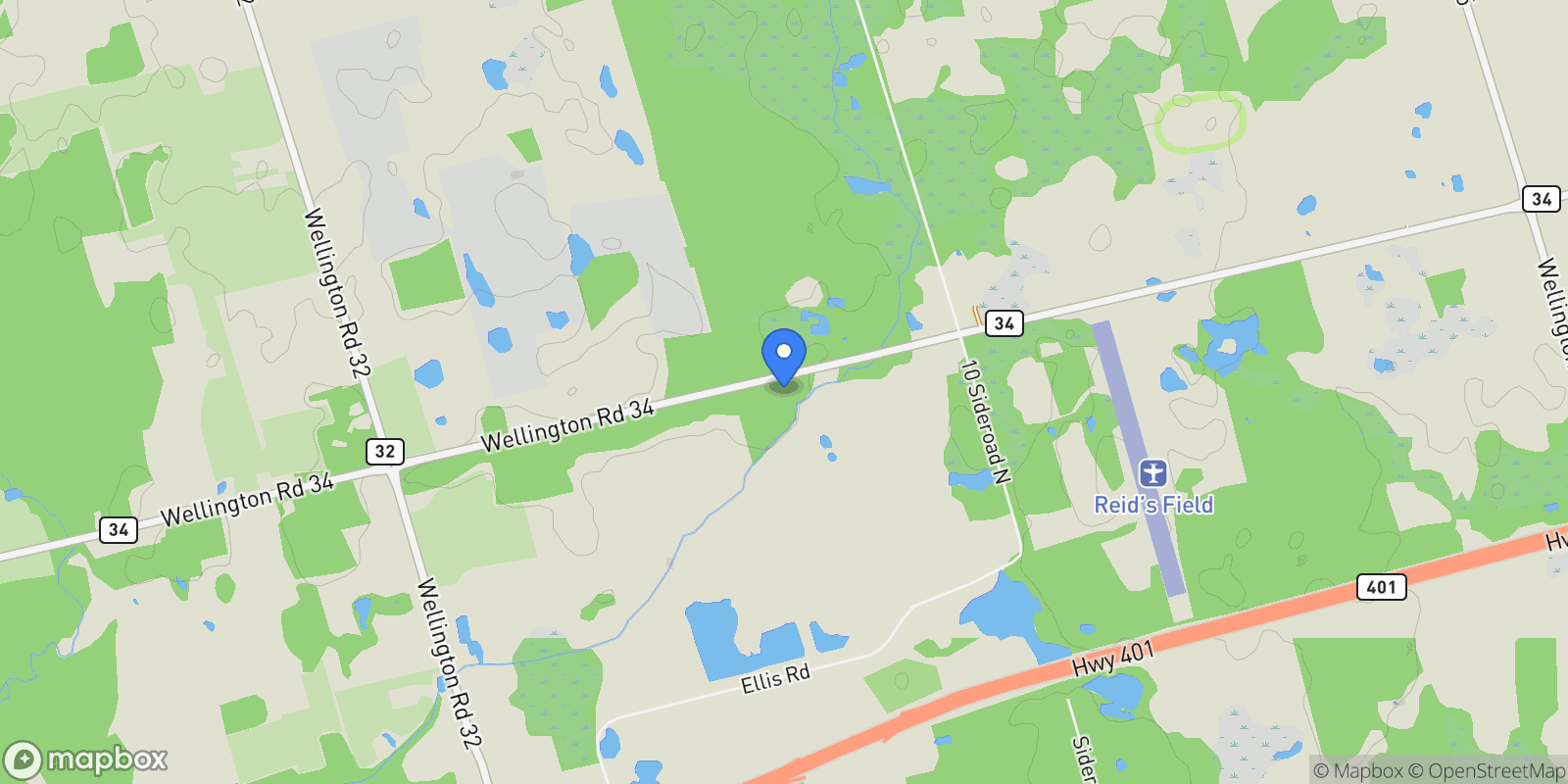 Map showing 6703 Wellington 34 Road, Puslinch, ON N3C 2V4, Puslinch, Ontario, Canada.