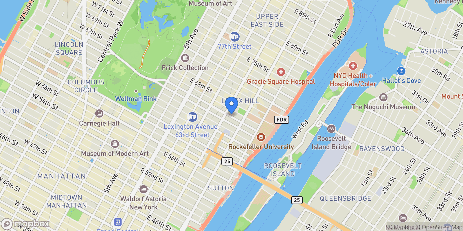 Map showing 333 East 66th Street      #9H, New York, New York, United States.