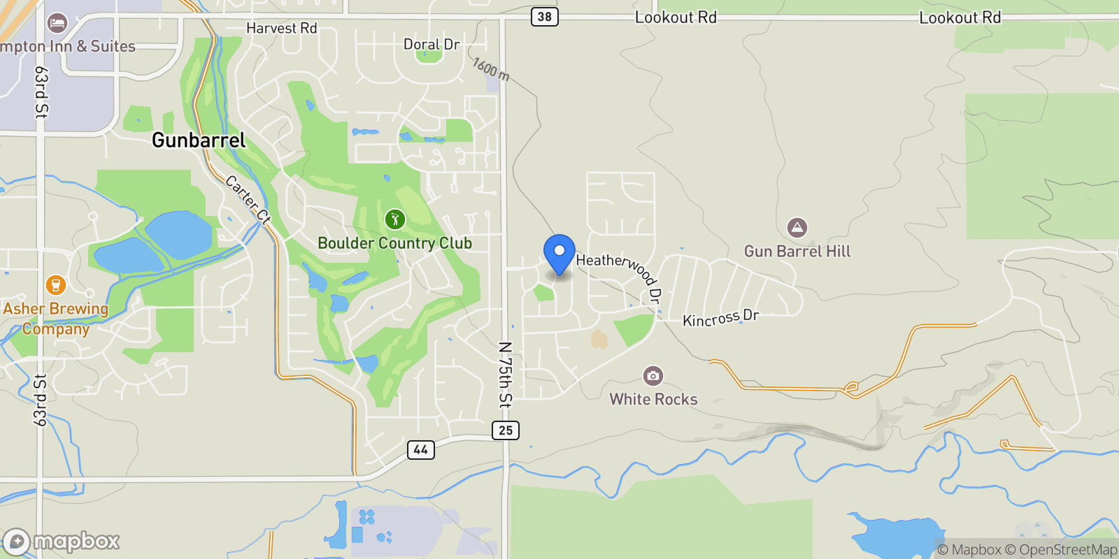 Map showing 4716 Berkshire Court, Boulder, Colorado, United States.