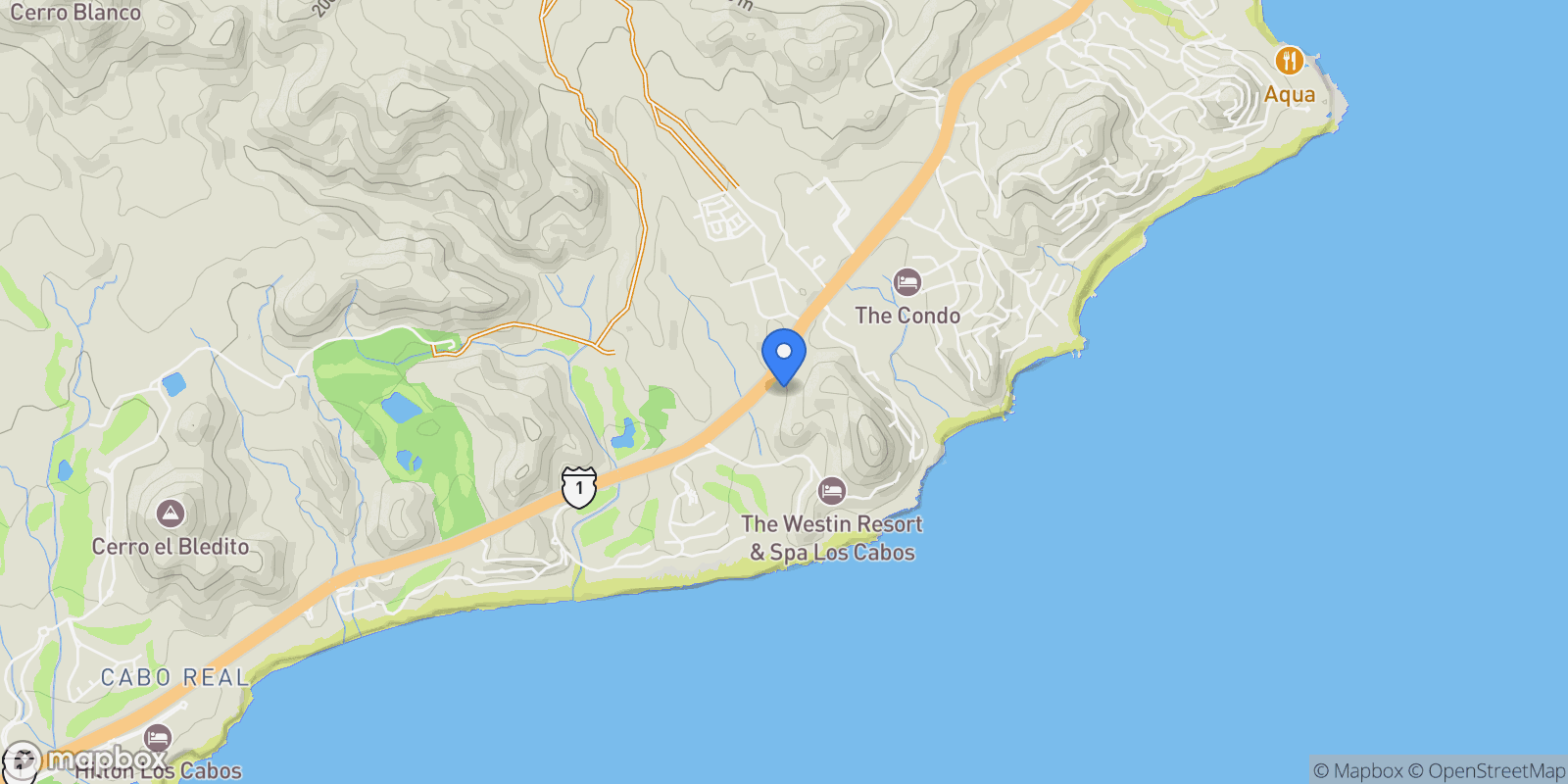 Map showing DUNNA RESIDENCES 2-601 PH, SAN JOSE DEL CABO, BCS 23406, San José del Cabo, Baja California Sur, Mexico.